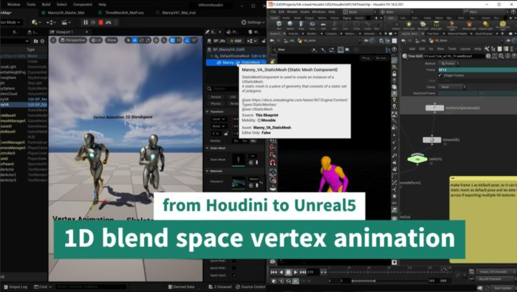 UE5/Houdini - 1D blendspace vertex anim